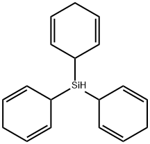 トリ(シクロヘキサ-2,5-ジエン-1-イル)シラン 化学構造式