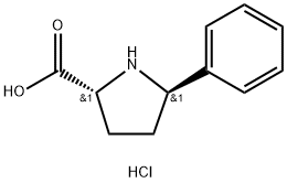 (2R,5R)-5-苯基吡咯啉-2-羧基盐酸盐 结构式