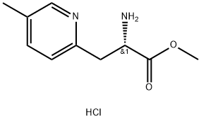 2-アミノ-3-(5-メチルピリジン-2-イル)プロパン酸(S)-メチル塩酸塩 化学構造式
