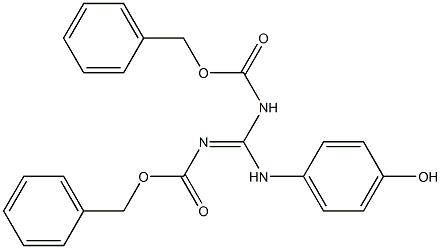 benzyl (benzyloxycarbonylamino)(4-hydroxyphenylamino)methylenecarbamate Structure