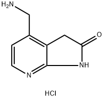 4-(アミノメチル)-1H,2H,3H-ピロロ[2,3-B]ピリジン-2-オン2塩酸塩 化学構造式