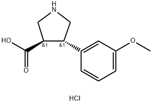 (3R,4S)-4-(4-Methoxyphenyl)pyrrolidine-3-carboxylic acid hydrochloride Structure