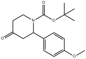 Tert-Butyl 2-(4-Methoxyphenyl)-4-Oxopiperidine-1-Carboxylate Struktur