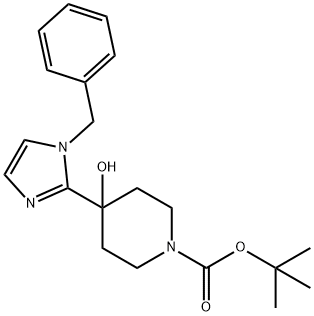 Tert-Butyl 4-(1-Benzyl-1H-Imidazol-2-Yl)-4-Hydroxypiperidine-1-Carboxylate Struktur