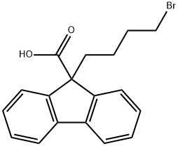 9H-Fluorene-9-carboxylic acid, 9-(4-bromobutyl)- Structure