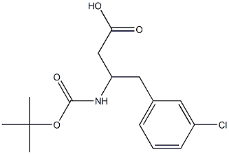 3-(BOC-氨基)-4-(3-氯苯基)丁酸 结构式