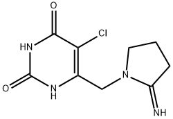 5-氯-6-[(2-亚氨基-1-吡咯烷基)甲基]-2,4(1H,3H)-嘧啶二酮,183204-74-2,结构式