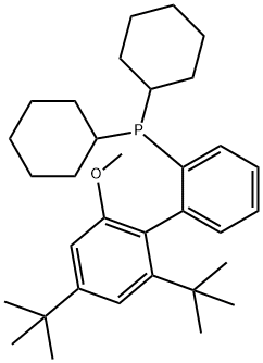 [2',4'-Bis(1,1-dimethylethyl)-6'-methoxy[1,1'-biphenyl]-2-yl]dicyclohexylphosphine Structure