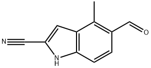 5-甲酰基-4-甲基-1H-吲哚-2-甲腈, 1857296-22-0, 结构式