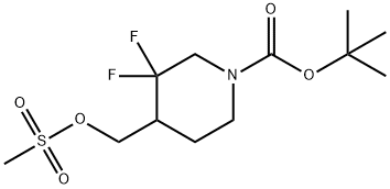 tert-butyl 3,3-difluoro-4-((methylsulfonyloxy)methyl)piperidine-1-carboxylate, 1864060-27-4, 结构式