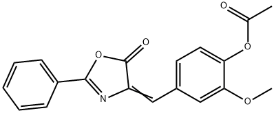 ACETIC ACID 2-METHOXY-4-(5-OXO-2-PHENYL-OXAZOL-4-YLIDENEMETHYL)-PHENYL ESTER Structure