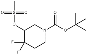 tert-butyl 4,4-difluoro-3-((methylsulfonyl)oxy)piperidine-1-carboxylate, 1881288-58-9, 结构式