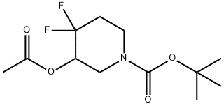 tert-butyl 3-acetoxy-4,4-difluoropiperidine-1-carboxylate, 1881328-37-5, 结构式