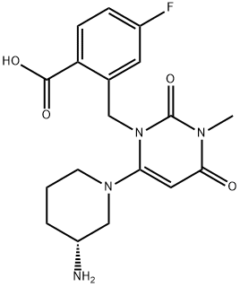 (R)-2-((6-(3-aminopiperidin-1-yl)-3-methyl-2,4-dioxo-3,4-dihydropyrimidin-1(2H)-yl)methyl)-4-fluorobenzoic acid