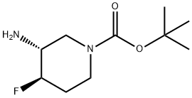 叔-丁基 (3R,4R)-3-氨基-4-氟哌啶-1-甲酸基酯,1932499-00-7,结构式