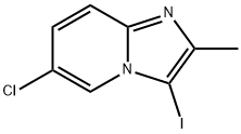 6-Chloro-3-iodo-2-methyl-imidazo[1,2-a]pyridine 化学構造式