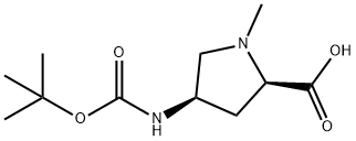D-Proline, 4-[[(1,1-dimethylethoxy)carbonyl]amino]-1-methyl-, (4R)-,1946010-90-7,结构式
