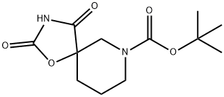 tert-butyl 2,4-dioxo-1-oxa-3,7-diazaspiro[4.5]decane-7-carboxylate Struktur