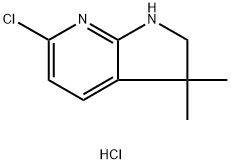 6-chloro-3,3-dimethyl-1H,2H,3H-pyrrolo[2,3-b]pyridine hydrochloride, 1946021-29-9, 结构式