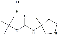 tert-butyl N-(3-methylpyrrolidin-3-yl)carbamate hydrochloride Struktur