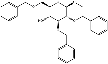Methyl 2,3,6-tris-O-(phenylmethyl)-beta-D-glucopyranoside Structure