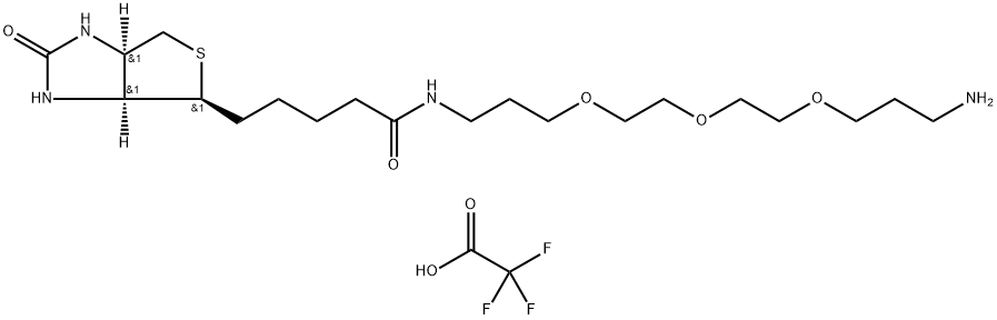 [3AS-(3AALPHA,4BETA,6AALPHA)]-N-[3-[2-[2-(3-氨基丙氧基)乙氧基]乙氧基]丙基]六氢-2-氧代-1H-噻吩并[3,4-D]咪唑-4-戊酰胺单(三氟乙酸)盐 结构式