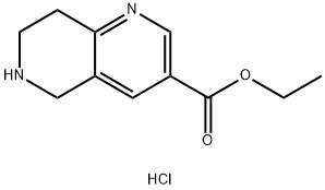 5,6,7,8-Tetrahydro-[1,6]naphthyridine-3-carboxylic acid ethyl ester dihydrochloride Structure