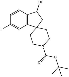 叔丁基-6-氟-3-羟基-2,3-二氢螺[茚-1,4'-哌啶]-1'-甲酸,1965310-09-1,结构式