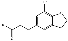 3-(7-溴-2,3-二氢苯并呋喃-5-基)丙酸,196597-68-9,结构式