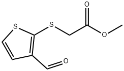 methyl 2-(3-formylthiophen-2-ylthio)acetate Structure
