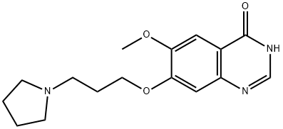 6-METHOXY-7-(3-(PYRROLIDIN-1-YL)PROPOXY)QUINAZOLIN-4-OL, 199327-75-8, 结构式