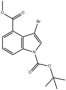 Methyl 1-Boc-3-bromoindole-4-carboxylate 化学構造式