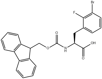 N-Fmoc-3-bromo-2-fluoro-L-phenylalanine Struktur