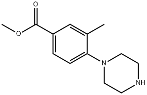 methyl 3-methyl-4-(piperazin-1-yl)benzoate Struktur