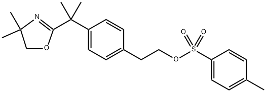 Benzeneethanol, 4-[1-(4,5-dihydro-4,4-dimethyl-2-oxazolyl)-1-methylethyl]-, 4-methylbenzenesulfonate (ester)
 Structure