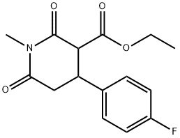 Ethyl 4-(4-fluorophenyl)-1-methyl-2,6-dioxopiperidine-3-carboxylate Struktur