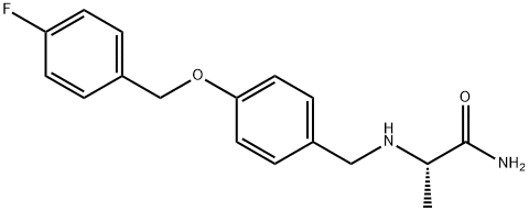 (S)-2-((4-((4-fluorobenzyl)oxy)benzyl)amino)propanamide Struktur