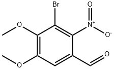 3-BROMO-4,5-DIMETHOXY-2-NITROBENZALDEHYDE, 20357-26-0, 结构式