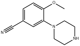 Benzonitrile, 4-methoxy-3-(1-piperazinyl)-
 Structure