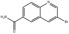 3-ブロモキノリン-6-カルボキサミド 化学構造式