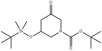 tert-butyl 3-((tert-butyldimethylsilyl)oxy)-5-oxopiperidine-1-carboxylate 化学構造式