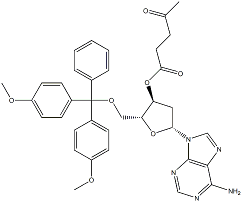 5'-O-(4,4'-Dimethoxytrityl)-3'-O-levulinyl-2'-deoxyadenosine Structure