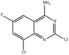 2,8-Dichloro-6-fluoroquinazolin-4-amine Struktur