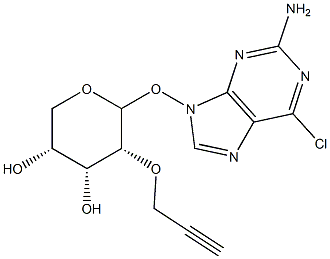 2-Amino-6-chloro-2'-O-propargylpurine-9-riboside Struktur