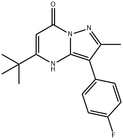 5-(tert-butyl)-3-(4-fluorophenyl)-2-methylpyrazolo[1,5-a]pyrimidin-7(4H)-one 结构式