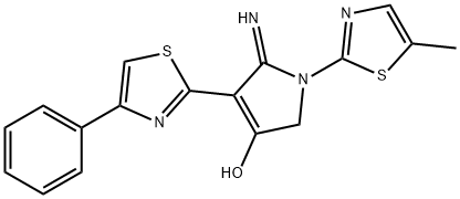 5-imino-1-(5-methylthiazol-2-yl)-4-(4-phenylthiazol-2-yl)-2,5-dihydro-1H-pyrrol-3-ol Structure