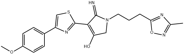 5-imino-4-(4-(4-methoxyphenyl)thiazol-2-yl)-1-(3-(3-methyl-1,2,4-oxadiazol-5-yl)propyl)-2,5-dihydro-1H-pyrrol-3-ol Structure