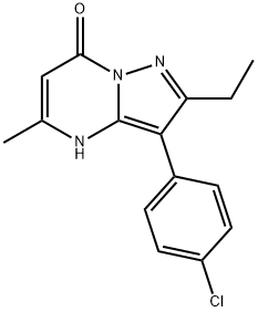 3-(4-chlorophenyl)-2-ethyl-5-methylpyrazolo[1,5-a]pyrimidin-7(4H)-one Struktur
