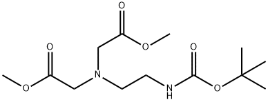 2,2'-((2-((TERT-ブチルトキシカルボニル)アミノ)エチル)アザンジイル)二酢酸ジメチル 化学構造式