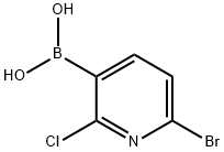6-Bromo--2-chloropyridine-3-boronic acid Struktur